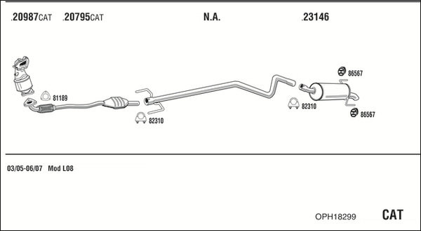 Sistem de esapament OPH18299 WALKER