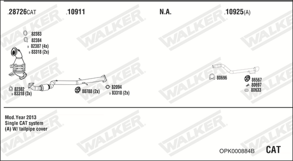Sistem de esapament OPK000884B WALKER
