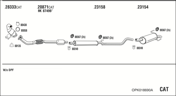 Sistem de esapament OPK018690A WALKER