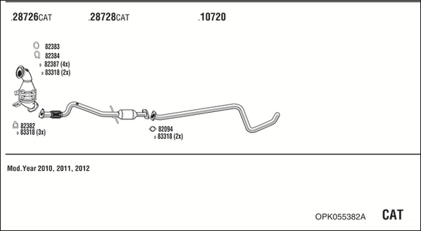 Sistem de esapament OPK055382A WALKER