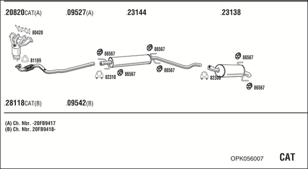 Sistem de esapament OPK056007 WALKER