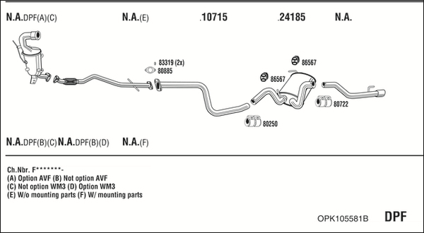 Sistem de esapament OPK105581B WALKER