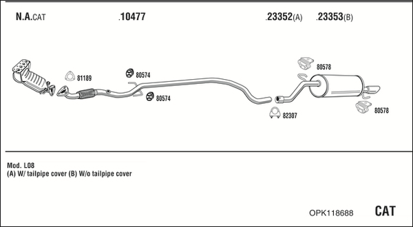 Sistem de esapament OPK118688 WALKER