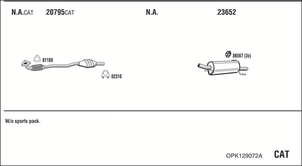 Sistem de esapament OPK129072A WALKER