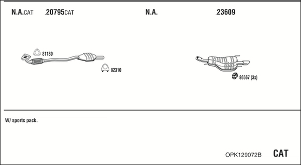 Sistem de esapament OPK129072B WALKER
