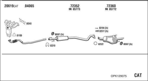 Sistem de esapament OPK129075 WALKER