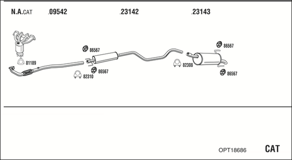 Sistem de esapament OPT18686 WALKER