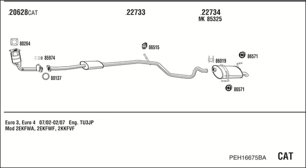 Sistem de esapament PEH16675BA WALKER