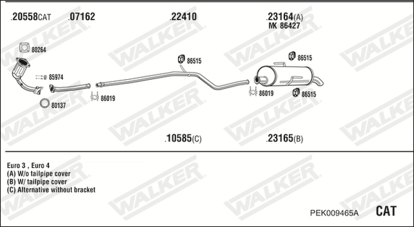 Sistem de esapament PEK009465A WALKER