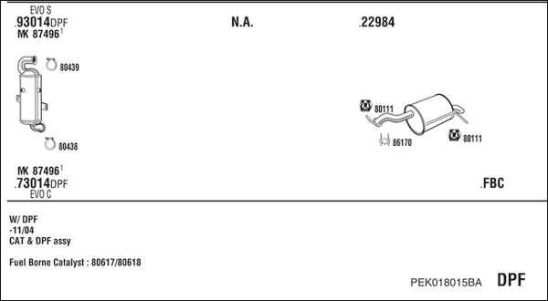 Sistem de esapament PEK018015BA WALKER