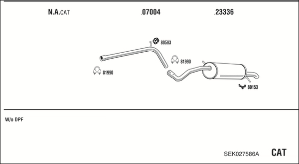 Sistem de esapament SEK027586A WALKER