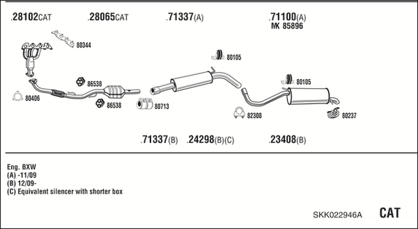 Sistem de esapament SKK022946A WALKER
