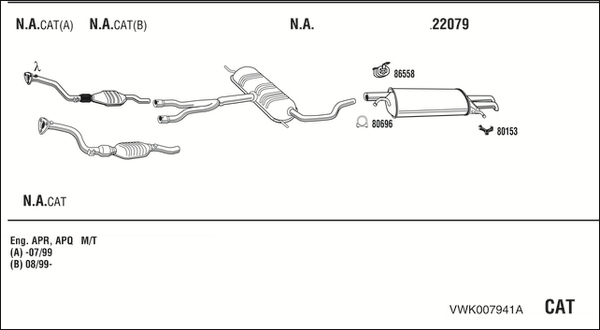 Sistem de esapament VWK007941A WALKER