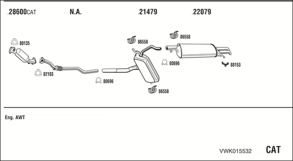 Sistem de esapament VWK015532 WALKER