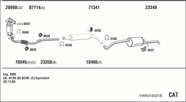 Sistem de esapament VWK016521B WALKER