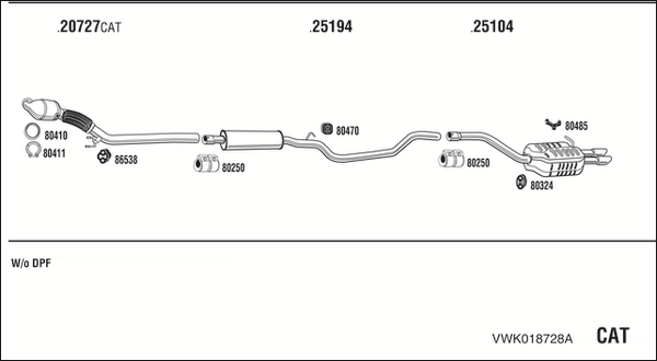 Sistem de esapament VWK018728A WALKER