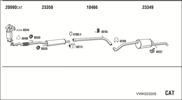 Sistem de esapament VWK023205 WALKER