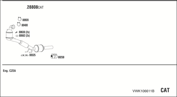 Sistem de esapament VWK106611B WALKER