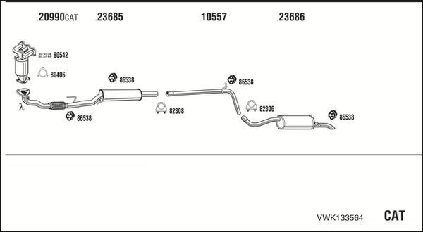 Sistem de esapament VWK133564 WALKER