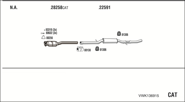 Sistem de esapament VWK136915 WALKER