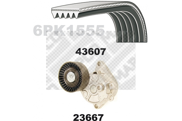 Set curea transmisie cu caneluri 23609 MAPCO