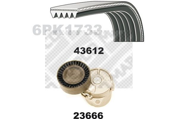 Set curea transmisie cu caneluri 23612 MAPCO