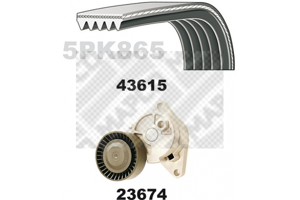 Set curea transmisie cu caneluri 23615 MAPCO