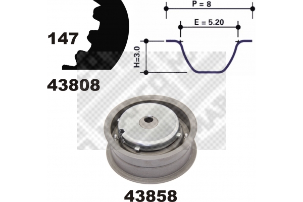 Set curea de distributie 23826 MAPCO