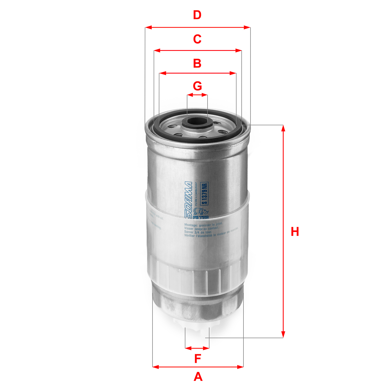 Filtru combustibil S 1379 NR SOFIMA