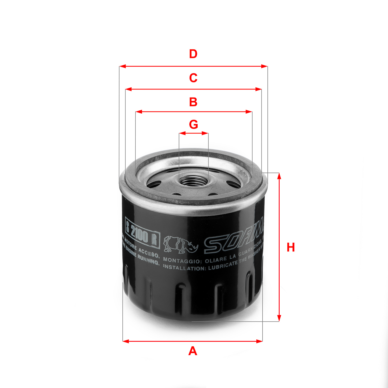 Filtru ulei S 2100 R SOFIMA