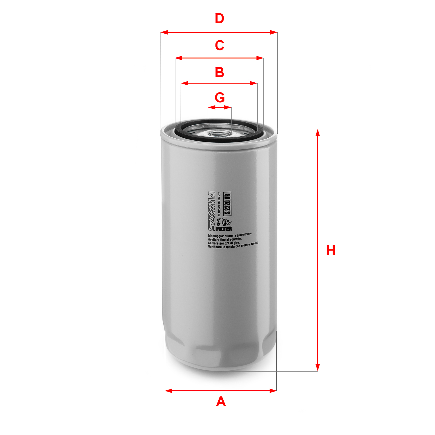 Filtru combustibil S 2220 NR SOFIMA