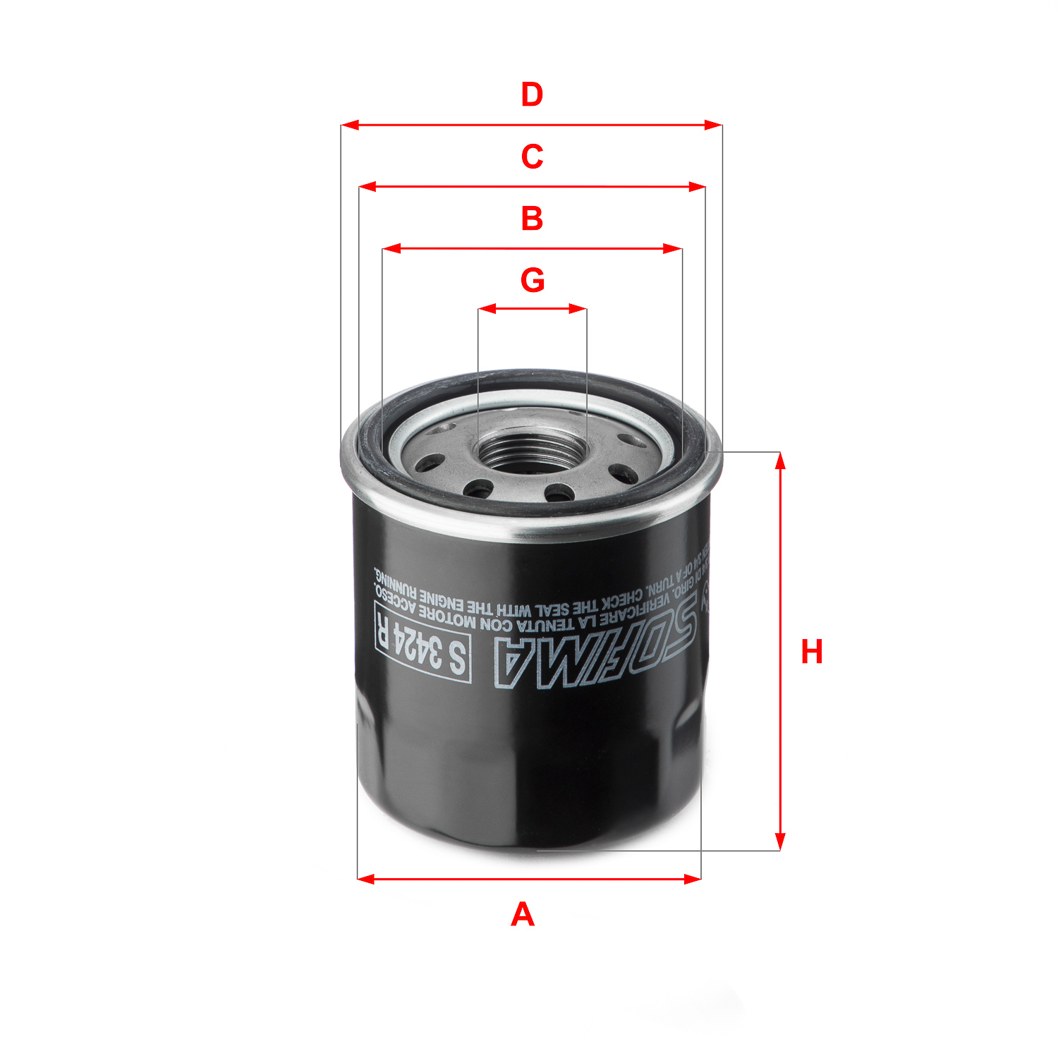Filtru ulei S 3424 R SOFIMA