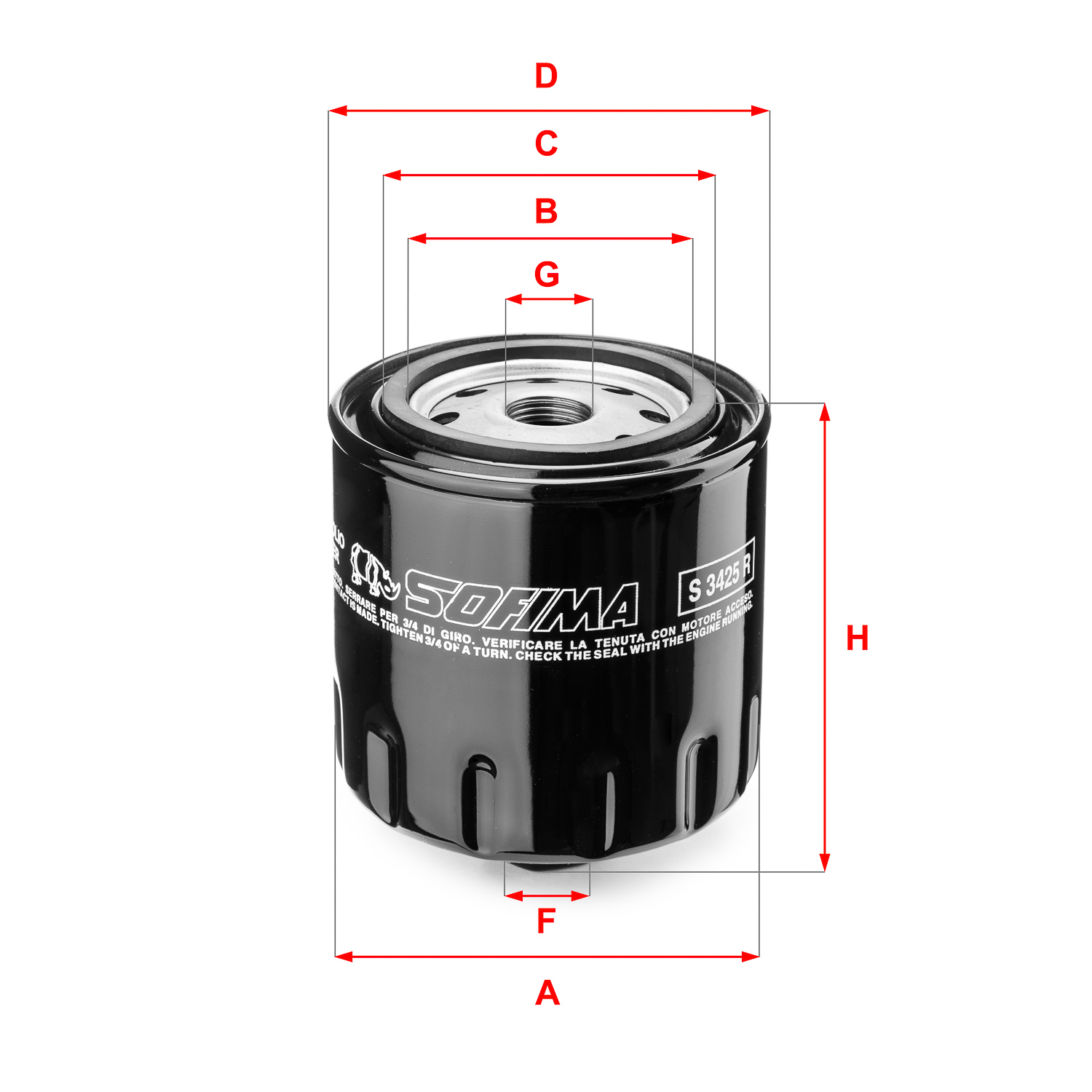 Filtru ulei S 3425 R SOFIMA