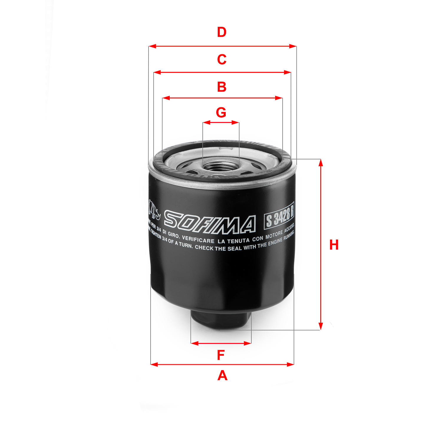 Filtru ulei S 3428 R SOFIMA