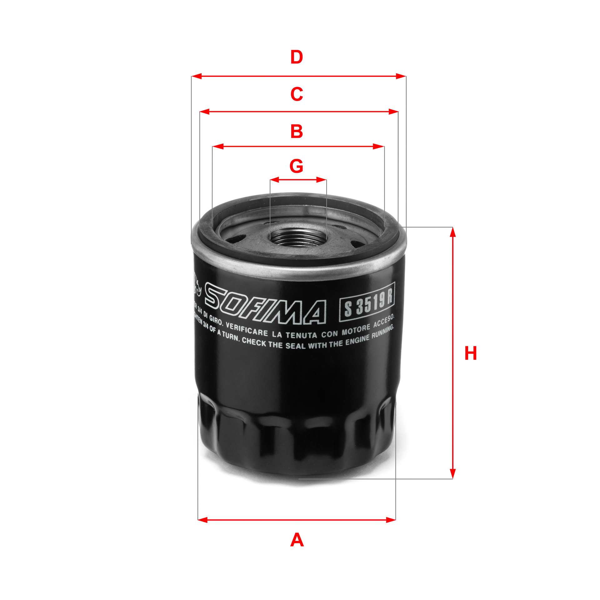 Filtru ulei S 3519 R SOFIMA