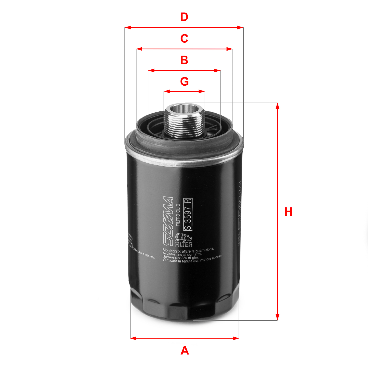 Filtru ulei S 3597 R SOFIMA