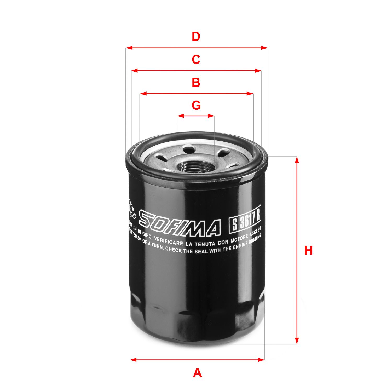 Filtru ulei S 3617 R SOFIMA