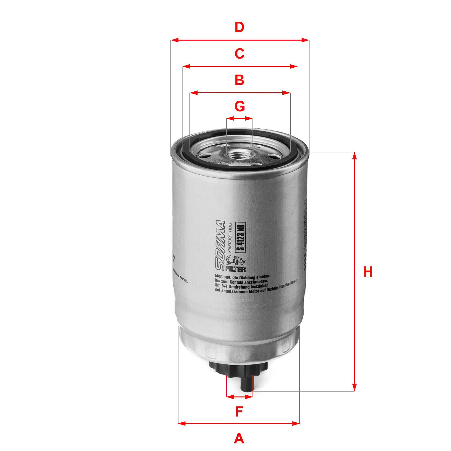 Filtru combustibil S 4123 NR SOFIMA