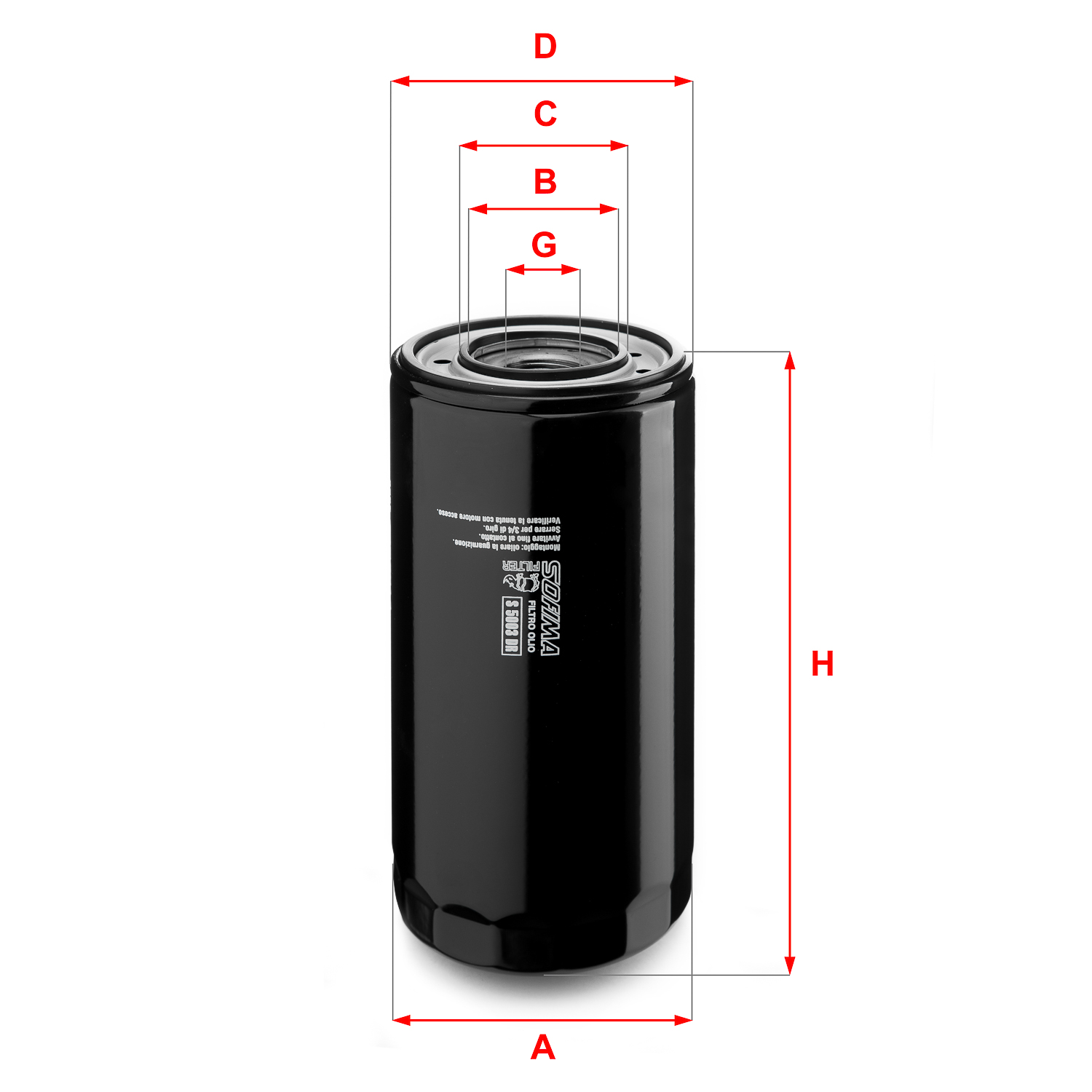 Filtru ulei S 5003 DR SOFIMA