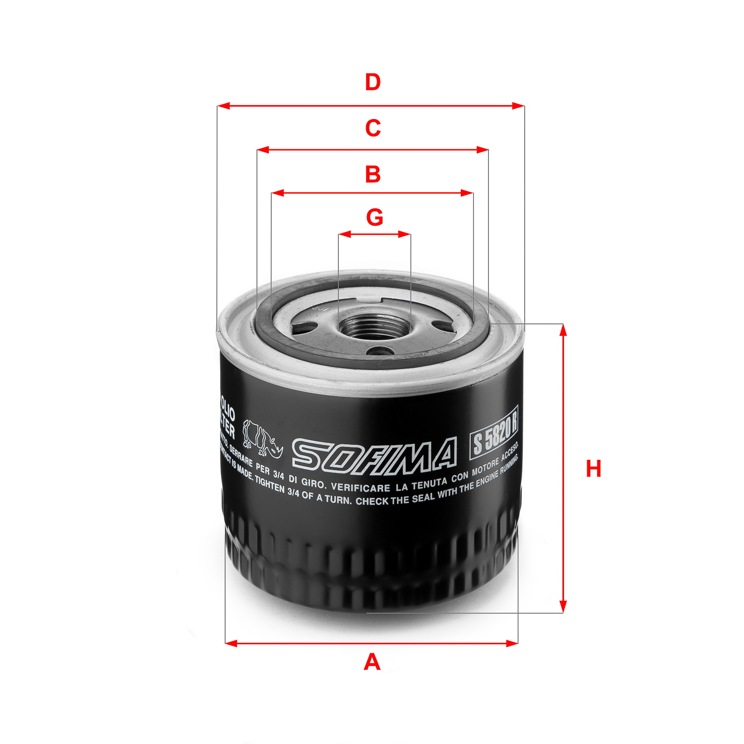 Filtru ulei S 5820 R SOFIMA