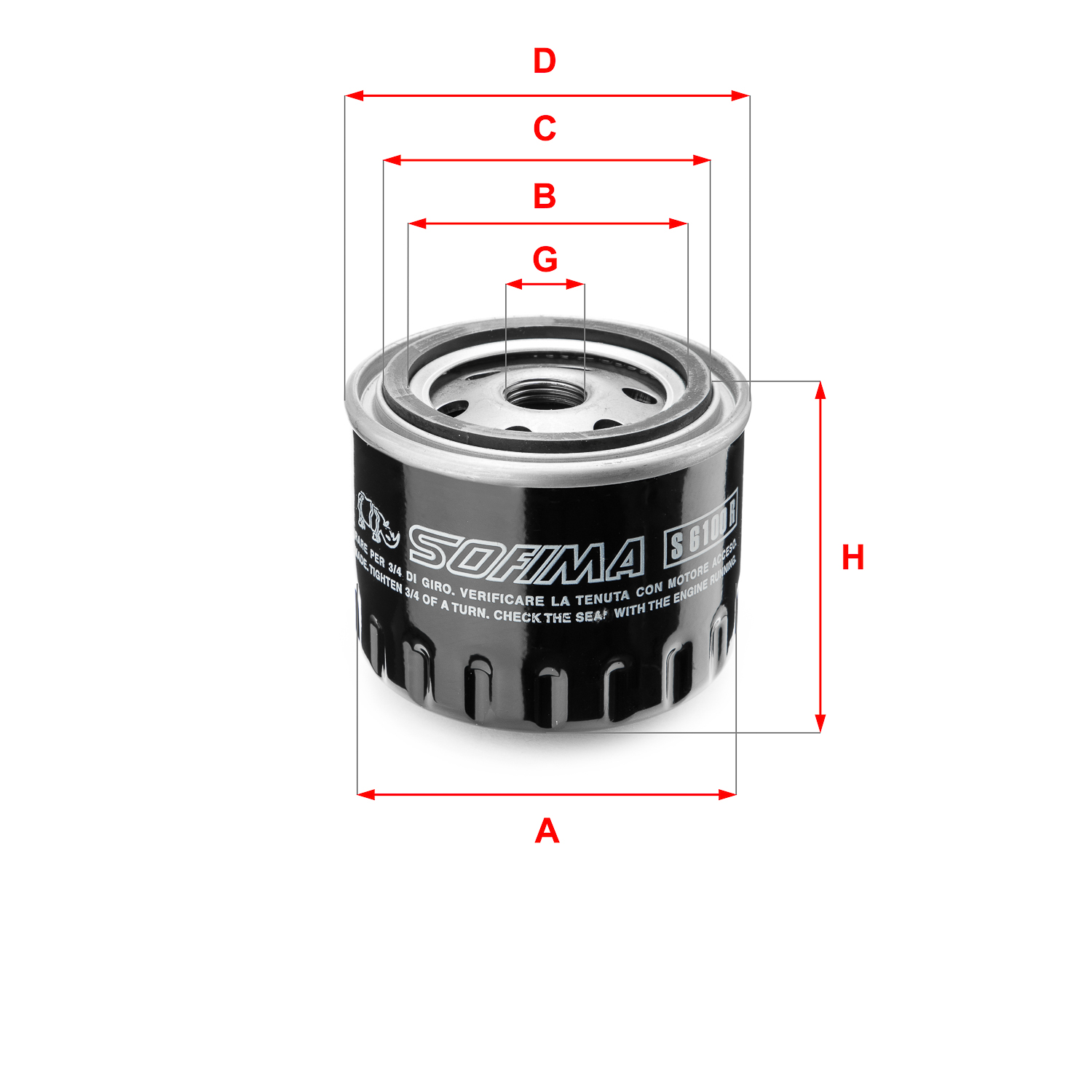 Filtru ulei S 6100 R SOFIMA