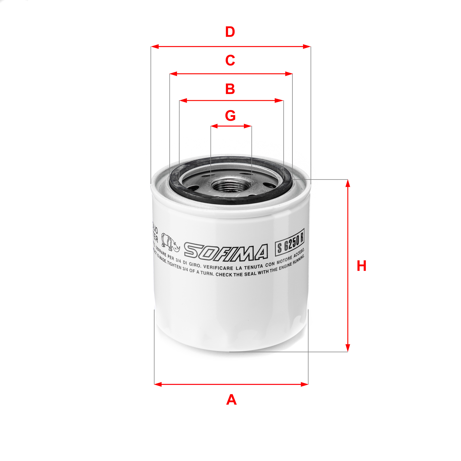 Filtru ulei S 6250 R SOFIMA