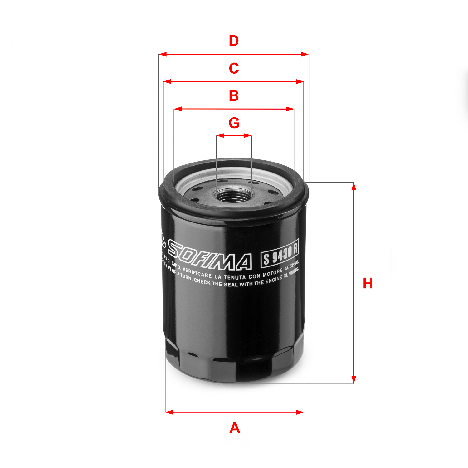 Filtru ulei S 9430 R SOFIMA