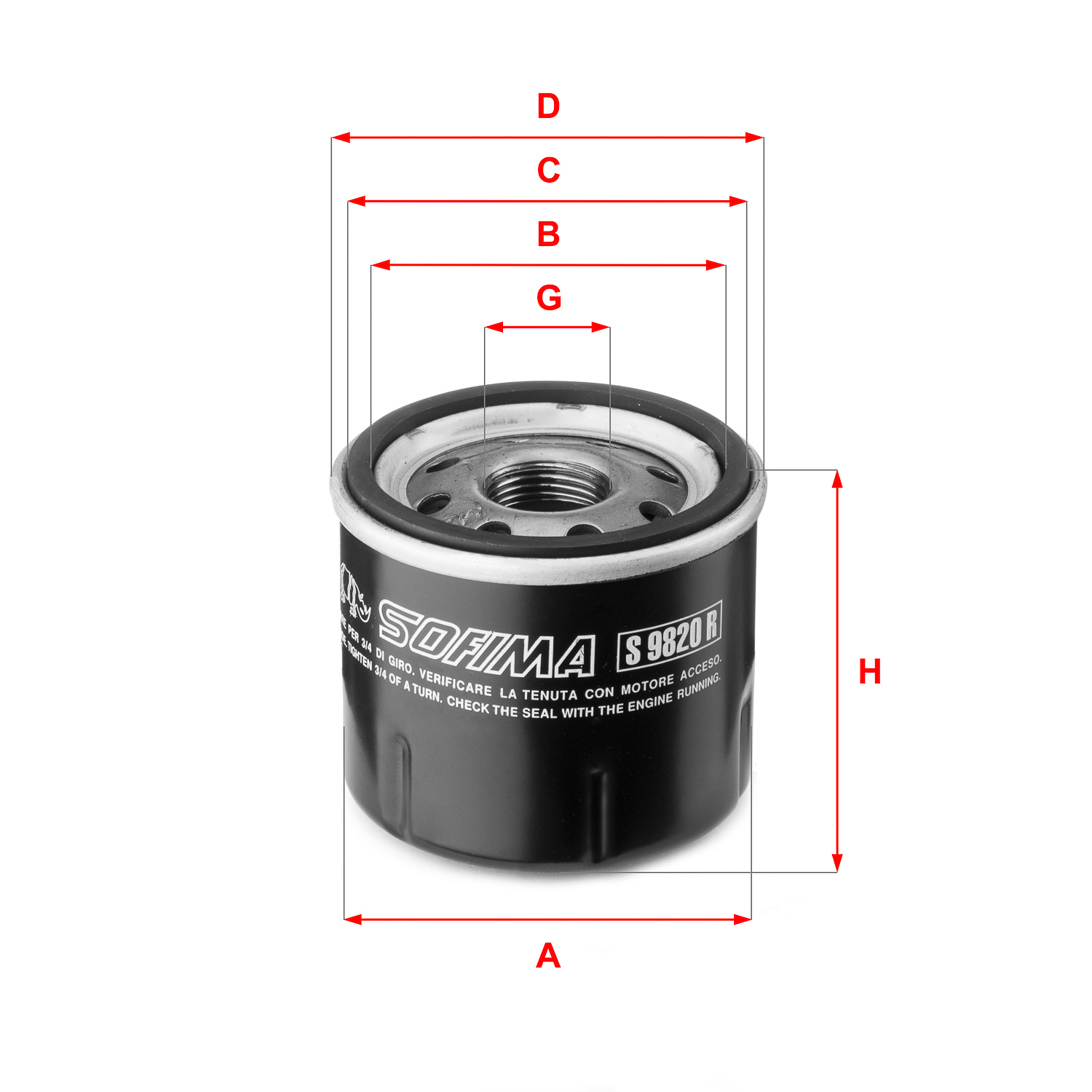 Filtru ulei S 9820 R SOFIMA