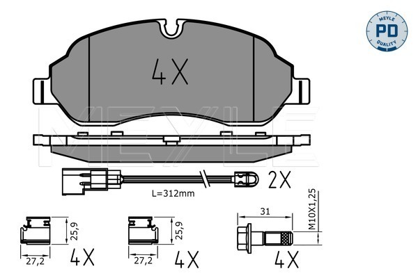 Set placute frana,frana disc 025 220 3417/PD MEYLE