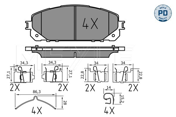 Set placute frana,frana disc 025 220 7018/PD MEYLE