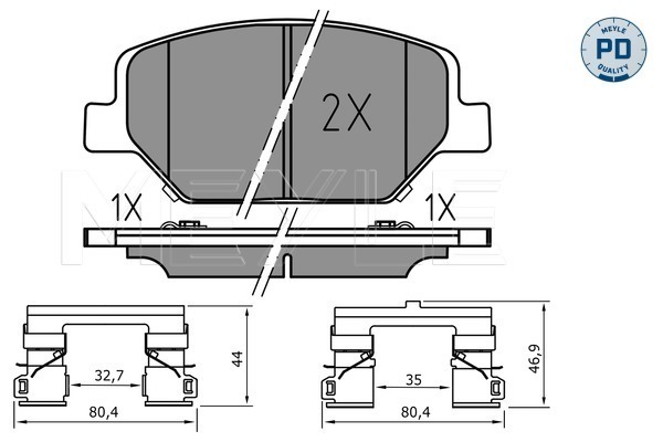 Set placute frana,frana disc 025 221 3819/PD MEYLE