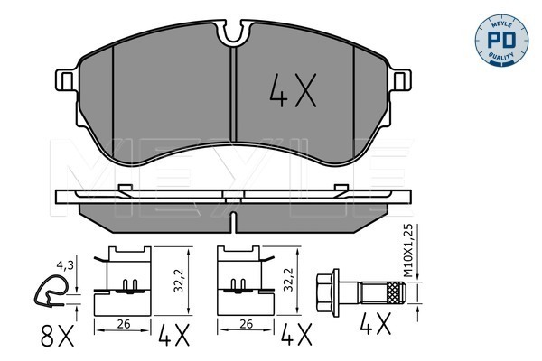 Set placute frana,frana disc 025 221 4721/PD MEYLE