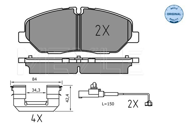 Set placute frana,frana disc 025 224 2020/PD MEYLE