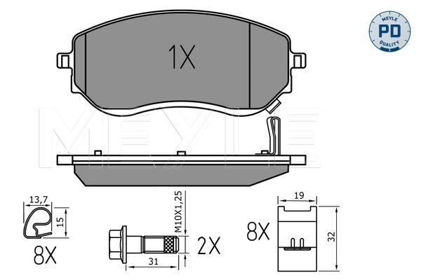 Set placute frana,frana disc 025 226 6021/PD MEYLE